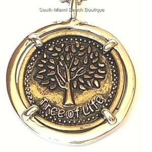 Silver Gold Tree of Life Necklace Celtic 16-19"